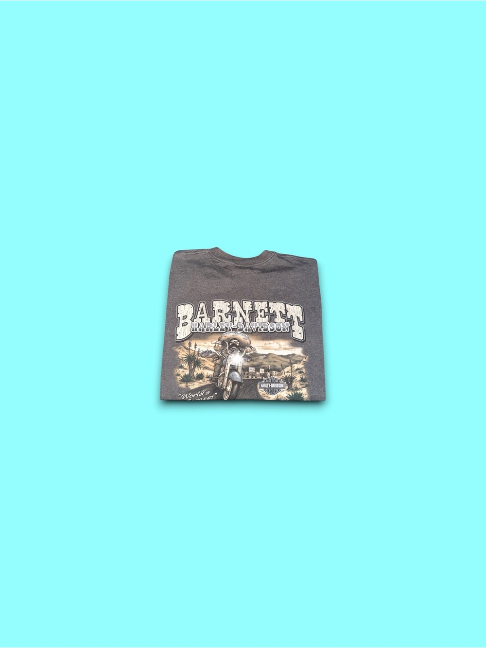 Vintage Harley Davidson T-Shirt Mens Size XL Grey Y2K Barnett El Paso Texas